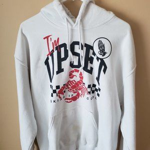 White Large Hoodie Drake "I'm Upset" Logo
